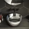 Arezzo Round 415mm Silver Ceramic Counter Top Basin