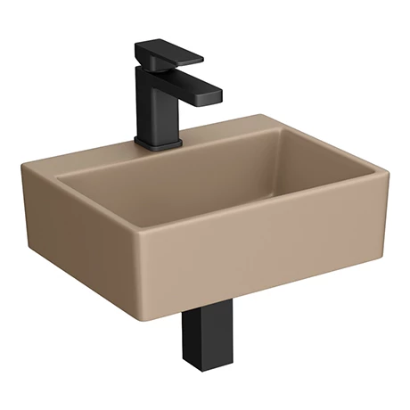 Arezzo 385mm Matt Cappuccino Square Wall Mounted / Counter Top Basin 1 Arezzo 385mm Matt Cappuccino Square Wall Mounted / Counter Top Basin