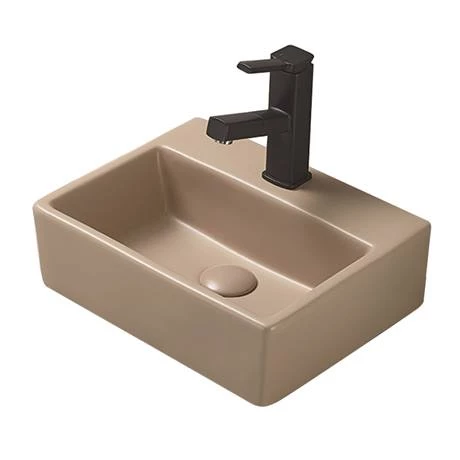 Arezzo 385mm Matt Cappuccino Square Wall Mounted / Counter Top Basin 2 Arezzo 385mm Matt Cappuccino Square Wall Mounted / Counter Top Basin - Image 2