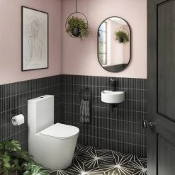 Arezzo Matt White Round Wall Hung Cloakroom Basin 1TH (303 x 255mm) -Cheap Basins Store AZ7781MW detail02 460