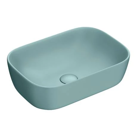 Arezzo 455 x 325mm Matt Green Curved Rectangular Counter Top Basin 2 Arezzo 455 x 325mm Matt Green Curved Rectangular Counter Top Basin - Image 2