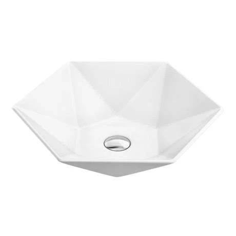 Arezzo 480 x 415mm Hexagon Shaped Modern Counter Top Basin 2 Arezzo 480 x 415mm Hexagon Shaped Modern Counter Top Basin - Image 2
