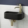 Arezzo 400 x 215mm Curved Wall Hung Cloakroom Basin - Matt Black