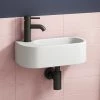 Arezzo 400 x 215mm Curved Wall Hung Cloakroom Basin - Matt White