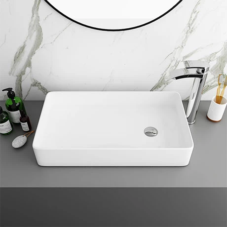 Arezzo 612 x 346mm Modern Rectangular Counter Top Basin 1 Arezzo 612 x 346mm Modern Rectangular Counter Top Basin