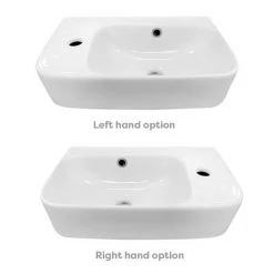 Arezzo 455 x 270mm Curved Offset Wall Hung 1TH Cloakroom Basin -Cheap Basins Store AZ78578 detail04b 460