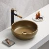 Arezzo Matt Gold Effect Round Countertop Basin - 410mm Diameter