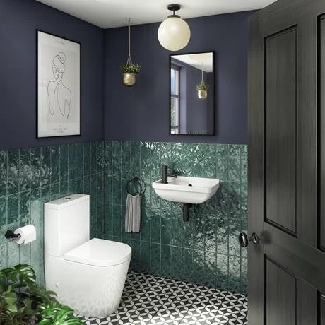 Arezzo Wall Hung Compact Cloakroom Basin 1TH - 505 x 270mm 2 Arezzo Wall Hung Compact Cloakroom Basin 1TH - 505 x 270mm - Image 2