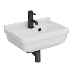 Arezzo Wall Hung Cloakroom Basin 1TH - 460 x 330mm -Cheap Basins Store AZ7957 d3 460