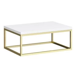 Arezzo 700 Gloss White Stone Resin Worktop with Brushed Brass Wall Mounted Frame