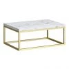 Arezzo 700 White Marble Effect Worktop with Brushed Brass Wall Mounted Frame