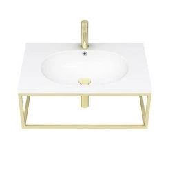 Arezzo 700 Wall Hung Basin with Brushed Brass Towel Rail Frame 10 Arezzo 700 Wall Hung Basin with Brushed Brass Towel Rail Frame -Cheap Basins Store AZ7BBFRM n d1a 460