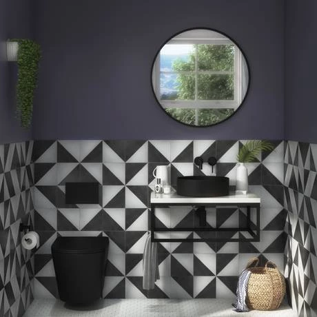 Arezzo 700 Gloss White Stone Resin Worktop with Matt Black Wall Mounted Frame 3 Arezzo 700 Gloss White Stone Resin Worktop with Matt Black Wall Mounted Frame - Image 3