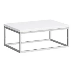 Arezzo 700 Gloss White Stone Resin Worktop with Chrome Wall Mounted Frame