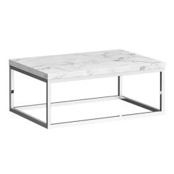 Arezzo 700 White Marble Effect Worktop with Chrome Wall Mounted Frame