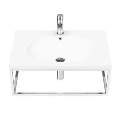 Arezzo 700 Wall Hung Basin with Chrome Towel Rail Frame -Cheap Basins Store AZ7CHRFRM d4 460