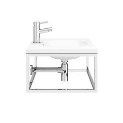 Arezzo 700 Wall Hung Basin with Chrome Towel Rail Frame -Cheap Basins Store AZ7CHRFRM d5 460