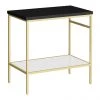 Arezzo 810 Matt Black Stone Resin Worktop with Brushed Brass Framed Washstand