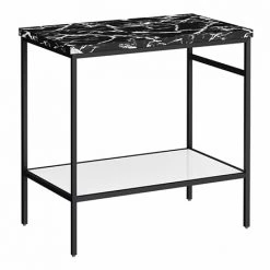 Arezzo 810 Black Marble Effect Worktop with Matt Black Framed Washstand