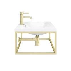 Arezzo 900 Wall Hung Basin with Brushed Brass Towel Rail Frame -Cheap Basins Store AZ9BBFRM N D5 460