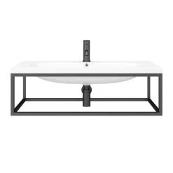 Arezzo 900 Wall Hung Basin with Matt Black Towel Rail Frame 8 Arezzo 900 Wall Hung Basin with Matt Black Towel Rail Frame -Cheap Basins Store AZ9BLKFRM d3 460