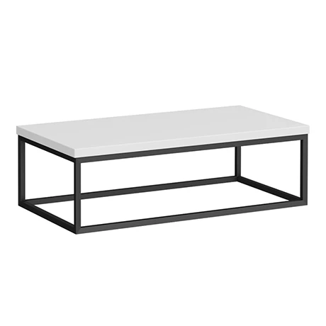 Arezzo 910 Gloss White Stone Resin Worktop with Matt Black Wall Mounted Frame 1 Arezzo 910 Gloss White Stone Resin Worktop with Matt Black Wall Mounted Frame