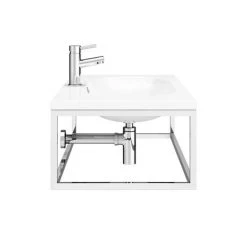 Arezzo 900 Wall Hung Basin with Chrome Towel Rail Frame -Cheap Basins Store AZ9CHRFRM d3 460