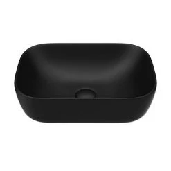 Arezzo 465 x 325mm Matt Black Curved Rectangular Counter Top Basin 10 Arezzo 465 x 325mm Matt Black Curved Rectangular Counter Top Basin -Cheap Basins Store AZB465 d4 460