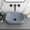 Arezzo 465 x 325mm Matt Grey Curved Rectangular Counter Top Basin