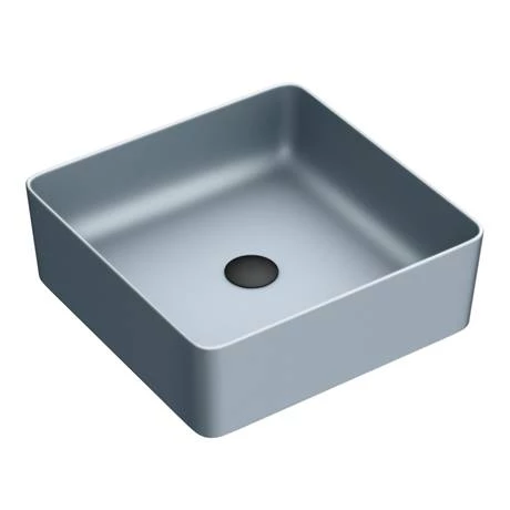 Arezzo 380 x 380mm Matt Grey Square Counter Top Basin 2 Arezzo 380 x 380mm Matt Grey Square Counter Top Basin - Image 2