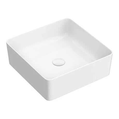 Arezzo 380 x 380mm Gloss White Square Counter Top Basin 2 Arezzo 380 x 380mm Gloss White Square Counter Top Basin - Image 2