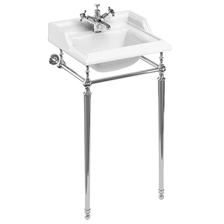 Burlington 1TH Classic 50cm Basin and Chrome Wash Stand 1 Burlington 1TH Classic 50cm Basin and Chrome Wash Stand