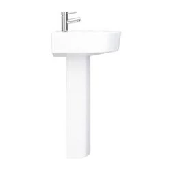 Bianco Round Basin 1TH with Full Pedestal -Cheap Basins Store B420BP D4 460