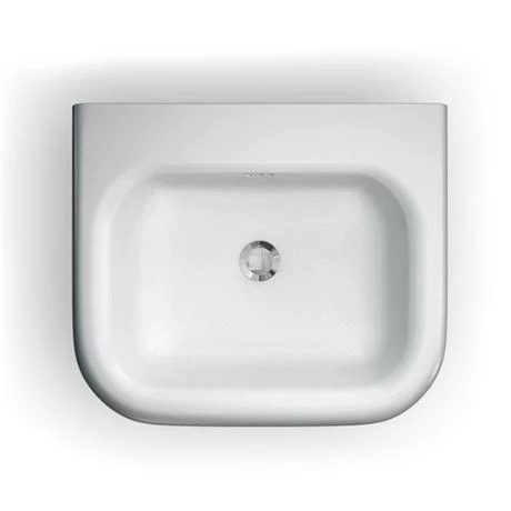 Clearwater - Small Traditional Roll Top Basin with Stainless Steel Stand - W550 x D470mm 2 Clearwater - Small Traditional Roll Top Basin with Stainless Steel Stand - W550 x D470mm - Image 2