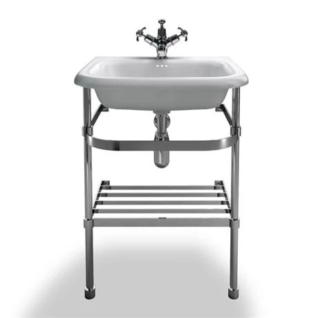 Clearwater - Small Traditional Roll Top Basin with Stainless Steel Stand - W550 x D470mm 1 Clearwater - Small Traditional Roll Top Basin with Stainless Steel Stand - W550 x D470mm