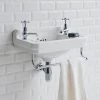 Burlington 51cm Cloakroom Basin with Towel Rail - 2 Tap Hole