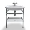 Clearwater - Medium Traditional Roll Top Basin with Stainless Steel Stand - W650 x D470mm