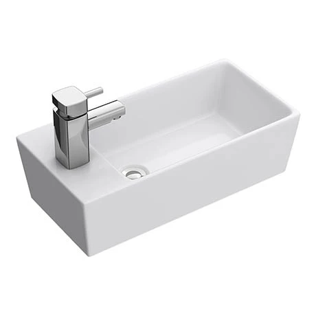 Nuie Compact Rectangular Counter Top Ceramic Basin - BAS002 1 Nuie Compact Rectangular Counter Top Ceramic Basin - BAS002