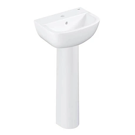 Grohe Bau 450mm 1TH Basin + Full Pedestal 1 Grohe Bau 450mm 1TH Basin + Full Pedestal