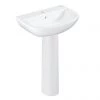 Grohe Bau 550mm 1TH Basin + Full Pedestal