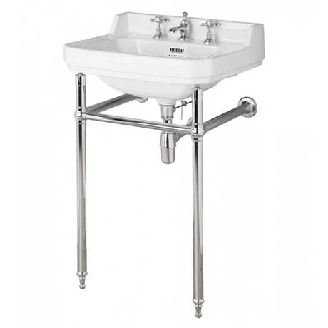Bayswater Fitzroy 560mm 3TH Basin & Chrome Wash Stand 1 Bayswater Fitzroy 560mm 3TH Basin & Chrome Wash Stand