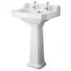Bayswater Fitzroy Comfort Height Traditional 2TH Basin & Full Pedestal