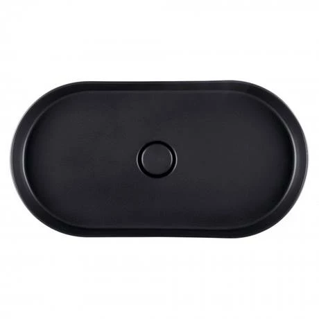 BagnoDesign Teatro Oval Matt Black 650 x 350mm Countertop Basin 3 BagnoDesign Teatro Oval Matt Black 650 x 350mm Countertop Basin - Image 3