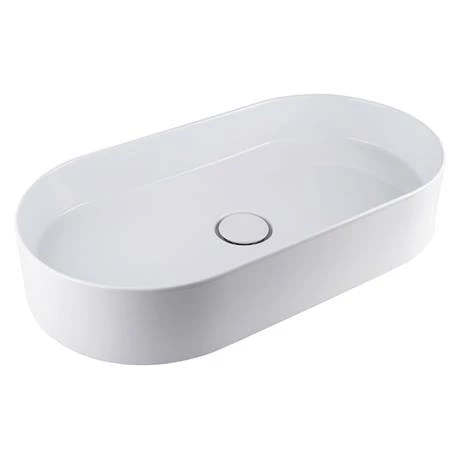 BagnoDesign Teatro Oval White 650 x 350mm Countertop Basin 2 BagnoDesign Teatro Oval White 650 x 350mm Countertop Basin - Image 2