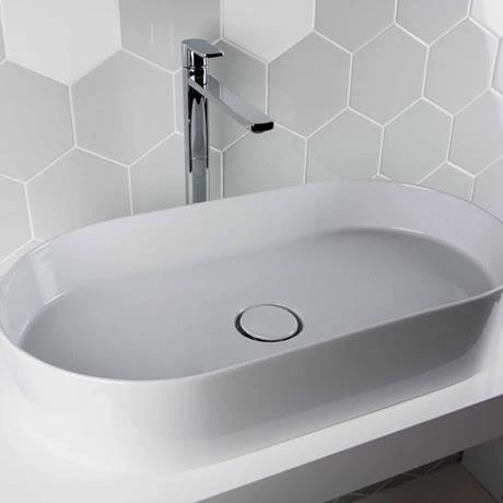 BagnoDesign Teatro Oval White 650 x 350mm Countertop Basin 4 BagnoDesign Teatro Oval White 650 x 350mm Countertop Basin - Image 4