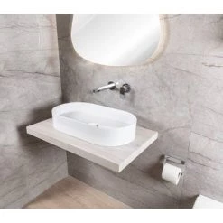 BagnoDesign Teatro Oval White 650 x 350mm Countertop Basin 9 BagnoDesign Teatro Oval White 650 x 350mm Countertop Basin -Cheap Basins Store BDS CIR 102 WH D4 460