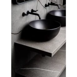 BagnoDesign Matt Black Koy 400mm Round Countertop Basin -Cheap Basins Store BDS KOY 702 MB D4 460