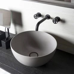 BagnoDesign Matt Grey Koy 400mm Round Countertop Basin -Cheap Basins Store BDS KOY 702 MGY D3 460
