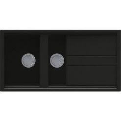 Reginox Best 475 1.5 Bowl Granite Kitchen Sink - Black