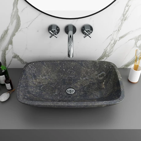 Blue Limestone 600 x 380mm Counter Top Rectangle Basin 0TH - BLST003 1 Blue Limestone 600 x 380mm Counter Top Rectangle Basin 0TH - BLST003